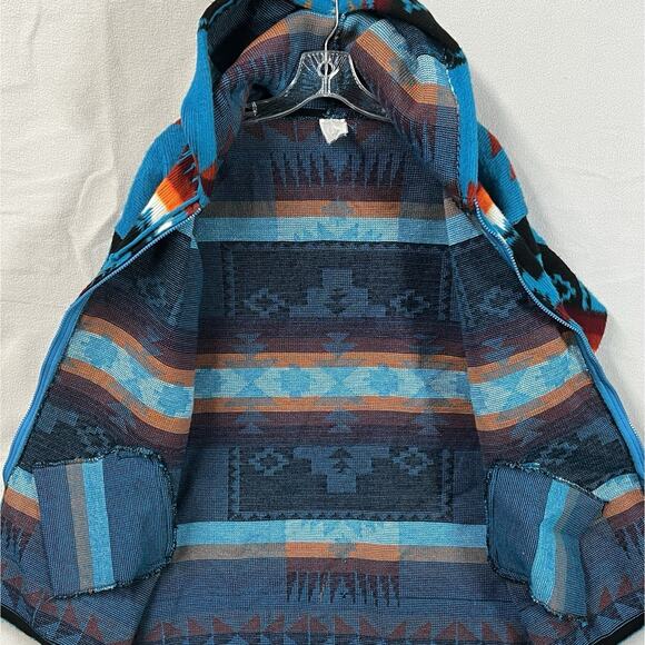 Vtg Artisanias Tuntaquimba Wool Zip Hood Jacket Aztec Southwestern Tribal Print - Picture 3 of 9